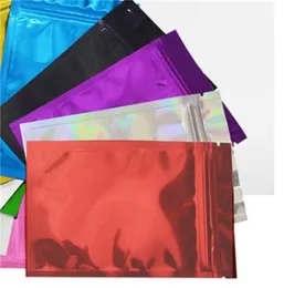 100PC / Lot Zipper Top Mylar Folie Bag Reclosable Folie Zip Lock Paketväska Värme Tätningsbar Livsmedelsprov Mylar