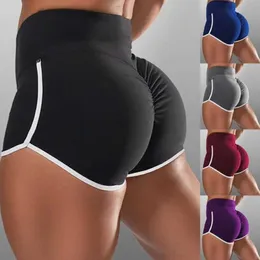 Sommar Sport Shorts Kvinnor Hög midja Elastisk Seamless Fitness Leggings Push Up Gym Training Gym Tights Pocket Short 210611