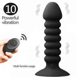 Abdo 10 hastigheter trådlös fjärrkontroll anal dildo man prostata massager stark sucker unisex stimulator anus penis vibrator sex leksaker y201118