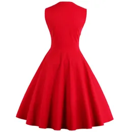S-4XL Women szata retro vintage sukienka 50s 60s Rockabilly Dot Swing Pin up letnie sukienki imprezowe Eleganckie tunikowe kazania 210705197B