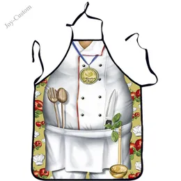 Aprons 3D Funny Apron Chef Kitchen Man Women Dinner Party Cooking Adult Master Culinary Baking Accessories