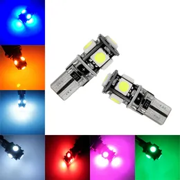 50 個 T10 W5W 5050 5SMD LED Canbus エラーフリー電球 192 168 194 クリアランスランプナンバープレートライト 12V