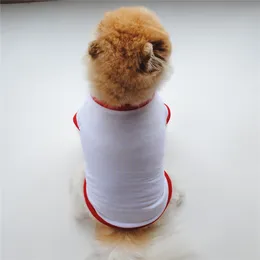 Sublimation Blanks Dog Apparel Kläder Vit Blank Valpapper Solid Färg Små Hundar T Shirt Bomull Pet Outwear Tillbehör WY1515