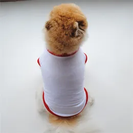 Sublimation Blanks Dog Apparel Clothes White Blank Puppy Shirts Solid Color Small Dogs T Shirt Cotton Pet Outwear Supplies WY1515