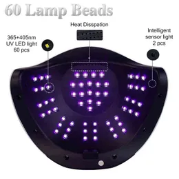 NXY 60LED GEL UV LED Nail Lamp Manicure Light Dryer med rörelsessensor Touch Switch 4 Timer -läge för S Polish 220624