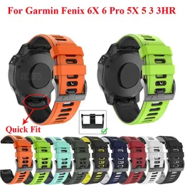 26 Garmin Fenix 6x 6 Proの22mmシリコンウォッチバンドFenix 5x 5 Plus 3 3hr H0915用クイックリリースイージーフィットリストストラップストラップ