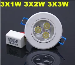 引込められたLEDダウンライト3W 6W 9W調光可能な天井灯AC85-265V白/暖かい白ダウンアルミ製ヒートシンクの都合の光