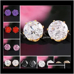 Öronningar för kvinna bröllop Rhinestone Gemstone Crystal Stud örhängen koreanska modesmycken pläterade zirkon PS1552 KR4UY ANW02