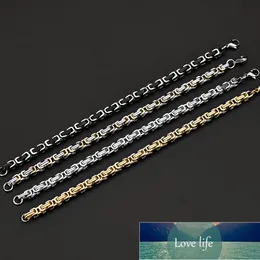 5mm 316L Titanium Steel Gold Color Emperor Chain Armband Bangles Fashion Mäns Party Smycken Julklappar Fabrikspris Expert Design Kvalitet Senaste stilen