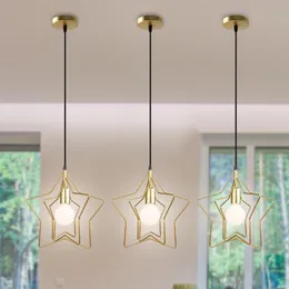 Pendellampor retro loft ledande lampor pentagram kaf￩ el dekoration restaurang bar j￤rn konst hanglampform justerbar