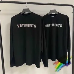 Wangcai01 camisetas masculinas Vetors Bling Vetements de manga longa Homens Mulheres 1 1 Alta qualidade Chama de coração Flash Drilling Vetements Camiseta Bordada VTM Top 0217H23