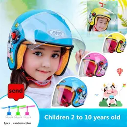 Moda crianças motocicleta trotinette acidente menino e menina garoto lindo inverno capacete sol proteção sol