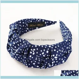 Ferramentas ProdutosHaimikang Primavera Spring Summer Polka Dot Headband Mulheres Moda Bezel Headwear Headwear Headwear Apresentações Ampla Azul A entrega 202