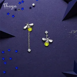 Thaya Silber Überzogene Firefly Ohrringe Tropfen Baumeln Gelbe Kristall Silber Farbe Charms Für Frauen Mode Geschenk Edlen Schmuck 210317