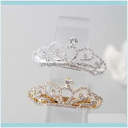 Pannband juvelryprincess Small Tiara Barrettes Girls Crystal Party Head Jewelry Crown Hair Clip Aessory Drop Delivery 2021 JFMKI