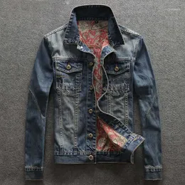 Mäns Jackor Partihandel - Casual Single Breasted Denim Jacket Mens Jeans och Coats High Quality Plus Size Jacket1