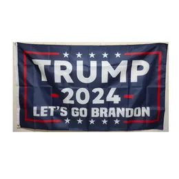 يتيح ترامب 2024 الذهاب براندون 3x5ft أعلام في الهواء الطلق لافتات 150x90cm 100D البوليستر جودة عالية حية اللون مع الحلقات النحاسية