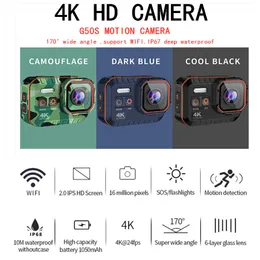 Yeni gelen! Ultra HD 4K Eylem Kamerası 10m Su Geçirmez 2.0 'Ekran 1080p Sport Kamera GO Extreme Pro Cam Drive Recorder Tachograp 210319