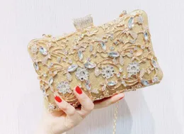 2022 Diamond Flower Womens Glitter Shimmer Envelope Ladies Seadies Evening Party Prom Black Clutch Bag حقيبة يدوية 07