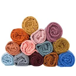 Baby-Badetuch aus reiner Baumwolle, Musselin, Bambus-Baumwolle, gefärbte Wickelhandtücher, reine, einfarbige Gaze, 8 Farben. Die Schwimmbedürfnisse von Neugeborenen