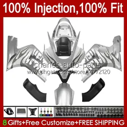 Kawasaki Ninja ZX-636 ZX600 ZX-636 ZX600 ZX 6R 6 R 600 CC 03-04 Body 8NO.171 ZX 636 600CC ZX6R 03 04 ZX600C ZX636 ZX-6R 2003 2004 공정 OEM 차체 회색 화염