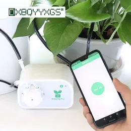 Controle do telefone móvel Garden inteligente dispositivo de rega automática suculentos plantas ferramenta de irrigação de gotejamento sistema de temporizador de bomba de água 210610