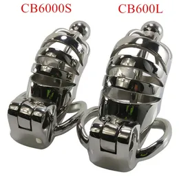 Stainless Steel Male Chastity Device Catheters CB6000L CB6000S Metal Chastity Cage Hollow Penis Sleeve Sex Toys for Men G7-1-227 210324