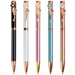 Pearl peach blossom Ballpoint Pens Metal Pen School Office Writing Supplies Business Pen Stationery Student Gift can customize your logo