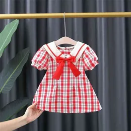 GOOPORSON Летние детские платья для девочек Мода Корейский плед с коротким рукавом Платье принцессы Vestidos Милый малыш Детский костюм 210715