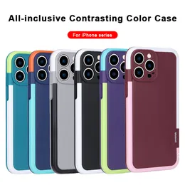 Contrast Color Phone cases For iPhone 13 12 11 Pro Max Xs XR X SE 7 8 plus Hybrid Protective Cover