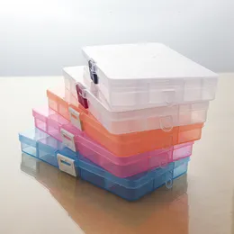 Transparent Plastic Siatka Box Odpinany Przechowywanie Organizator Biżuteria Pudełka do Koraliki Kolczyk Pierścienie Klasyfikowane Wyświetlacz Prostokąt Case Container