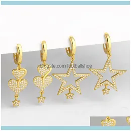 Charm Jewelrydesigners Fashion Creative Five Pointed Star Love Simple Trend Versatile Womens Earrings Eru33 Drop Delivery 2021 8Zdc2