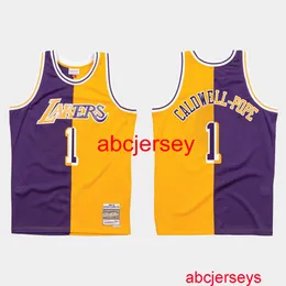 Stitched Kentavious Caldwell-Pope Split Purple Gold Jersey Add Any name number