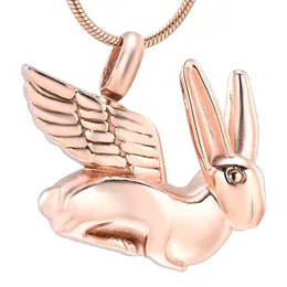 Wholesale flying rabbit cremation pendant necklace for storing ashes/hair souvenir wear without allergies