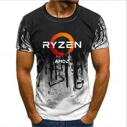 Gradient Hot Selling Funny PC Cp Uprocessor AMD Ryzen Bawełna T Shirt dla mężczyzn Top Tees Męskie Kamuflaż G1222