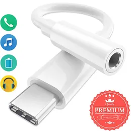 Typ C till 3,5 mm USB-C hörlurshörlur Jackadapterkonverterare Kabel Audio Aux-anslutning för Samsung Note 10 S20 S21 Xiaomi Huawei
