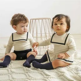 born Infant Clothes Korean Children Clothing Spanish Baby Boys Rompers Toddler Girl Dress Set Brother Sister Outfit 211011