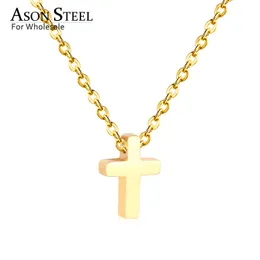 Подвески Asonsteel Cross 45 см ROLO Cuban Link Chains Ожерелья Top Sale Gold Color Choker Hollars Женщины Партия Подарочная Ювелирные Изделия X0509