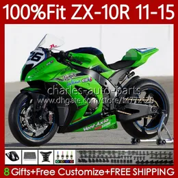 Fairings Injection for Kawasaki Ninja ZX-10R ZX 10 R 1000 CC ZX10R 11 12 13 14 15 1NO.84 ZX 10R Gloss Green 1000CC ZX-1000 2011 2012 2014 2015 ZX1000 C 11-15 OEM الجسم