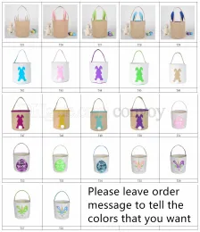 Sublime 36 Easter Festive Bunny Ear Bags DIY Embroidered Cotton Linen Basket Packaging Tote for Kids Holiday Candy Gift