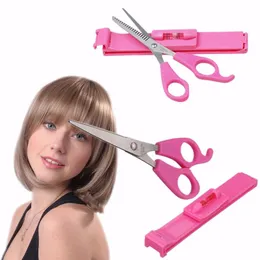 Hår tillbehör mode diy rosa artefakt horisontella tänder professionella lager clipper pruning kvinnor tjejer skär guide verktyg bangs