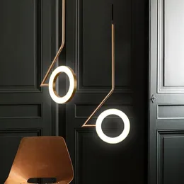 Lâmpada de pingente nórdico quarto de cabeceira restaurante candelabro iluminação moderna luminaria bar bronze creative designer lâmpadas110v`260v