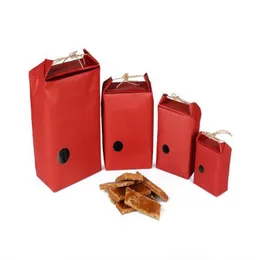 赤いクラフトペーパーライスパッケージティーボール紙の紙袋weddingsbag食品収納スタンド包装袋