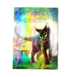 Fantasi katter Oracles Divination Deck English Tarot Board för vuxen med PDF Guidance Card spel