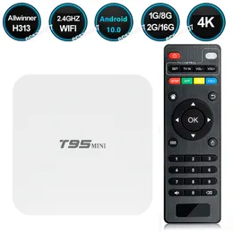 Android 10.0 TV Box 2GB 16GB T95 Mini AllWinner H313 Quad Core 2.4G WiFi HDR 3D 4K Smart TVBox Home Movies Media Player