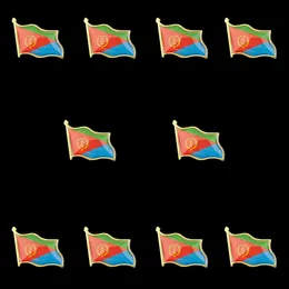10PCS Afrika Land Eritrea Multicolor Guldpläterad National Emblem Flagga Lapel Pin Brosch 0.75 "* 0.83"