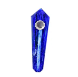 1 unidad de filtro de cepillo sin pipa de fumar cuadrado de piedra de palo de tabaco de cristal derretido azul