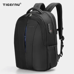 Tigernu Splashproof 15.6inch Laptop Backpack NO Key TSA Anti Theft Men Travel Teenage bag male bagpack mochila 211215