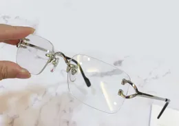 Rimless receptbelagda glasögon ram klassiska glasögon silver svart occhiali da sole män mode solglasögon ramar med låda