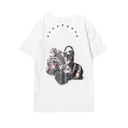 22SS Designer T-shirt męski Czaszka Wysokiej jakości Summer Podstawowy solidny kryształ druk liter dolara deskorolki swobodne punk